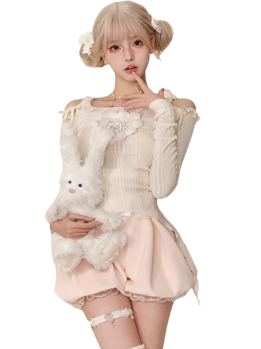 Milk Top Asymmetrical Strawberry + Pants