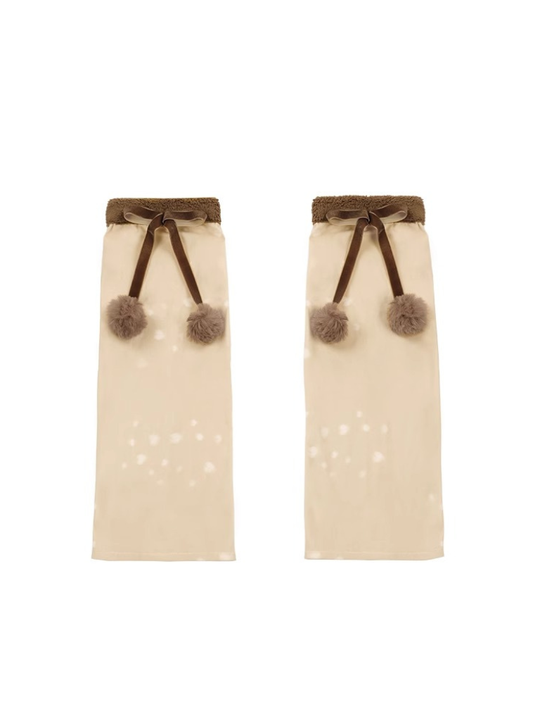 Leg Suspender + Skirt Cape Brown Fur Warmers Fur