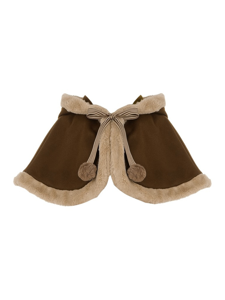 Leg Suspender + Skirt Cape Brown Fur Warmers Fur