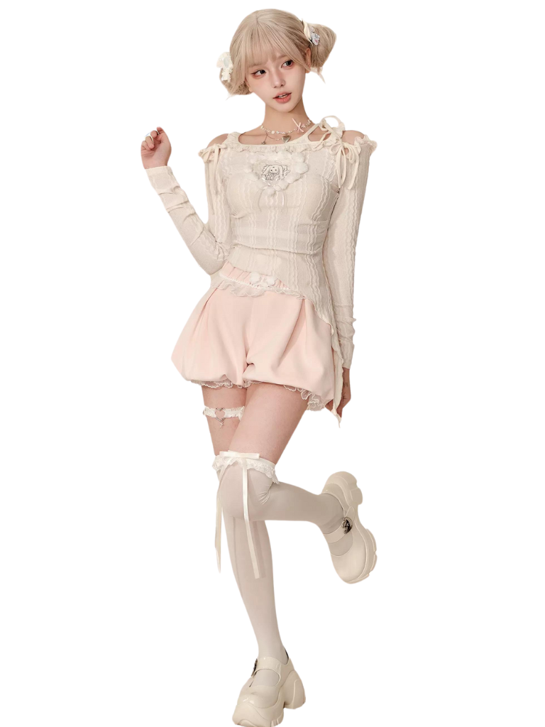 Milk Top Asymmetrical Strawberry + Pants