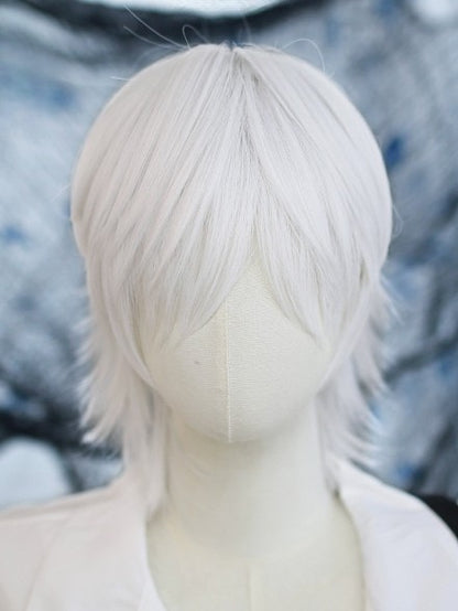 White Short Ouji Wig Straight 25-30CM