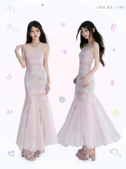 Colorful Tulle Slip Dress Mermaid Skirt