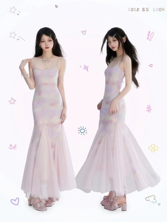 Colorful Tulle Slip Dress Mermaid Skirt