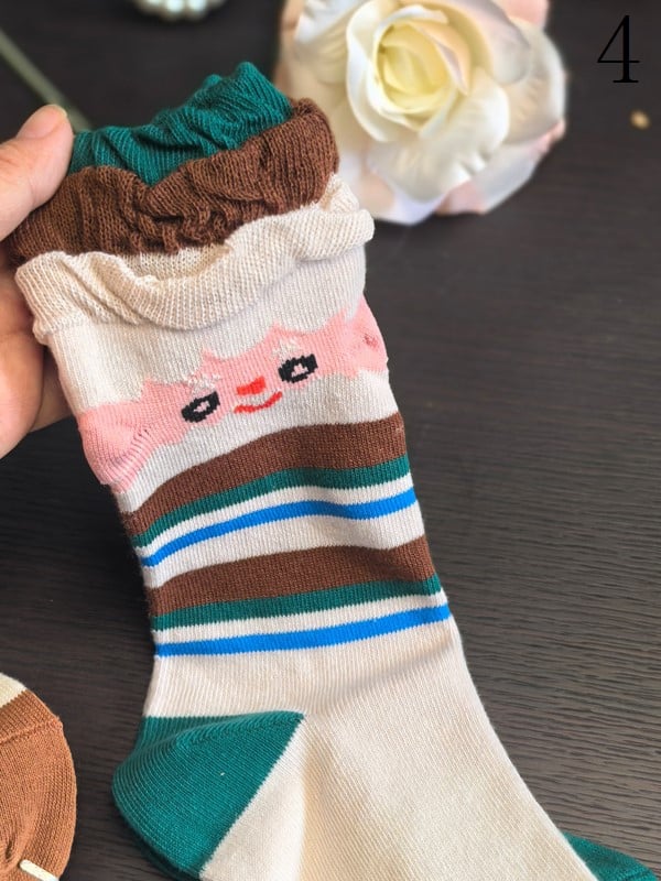 Options Cartoon Socks Ruffled Lolita Cuffs Calf Colorful 9