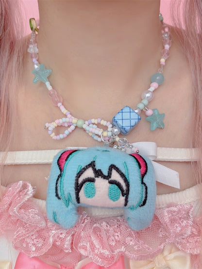 Dreamy Cartoon Pendant Beaded Necklace