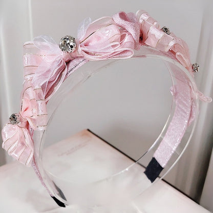 Strass Verziert Rosa/Blau Bowknot KC Lolita Süße