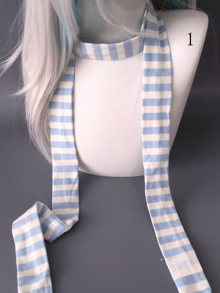 Y2K Stripe Pattern Scarf