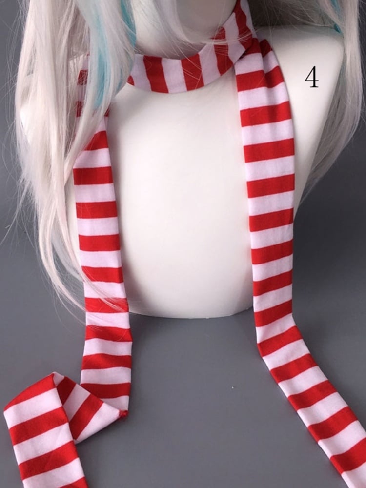 Y2K Stripe Pattern Scarf