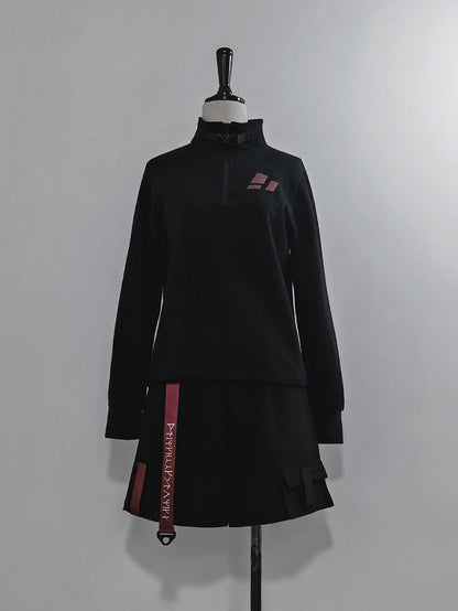 Ouji Shorts Red Techwear Fashion Strappy and Black