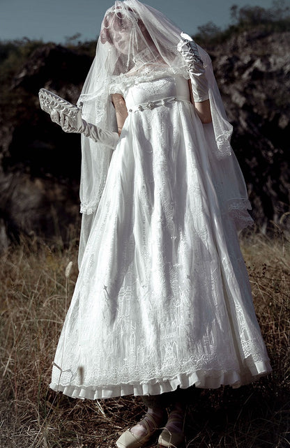 Robe taille empire blanche Shiro Cathedral Gothic Lolita JSK