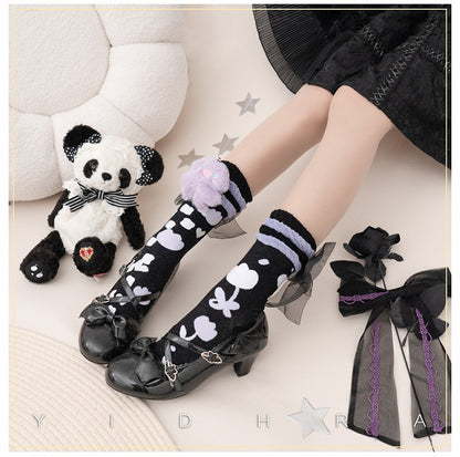 Sweet Lolita Socks with Cute Plushie Decorated