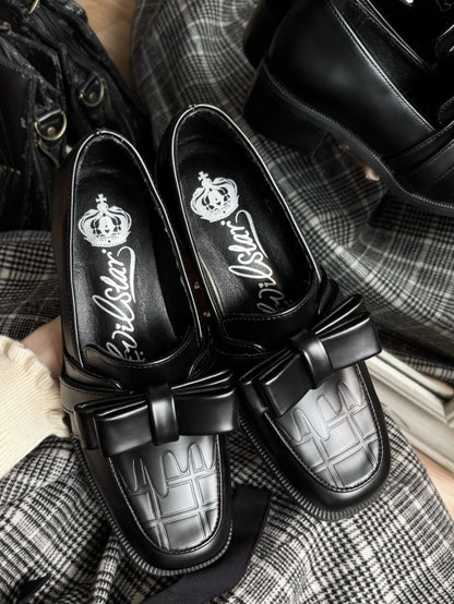Loafer-Oberteil mit Schleife, Slip-in-Schuhe, Schokolade/Schwarz