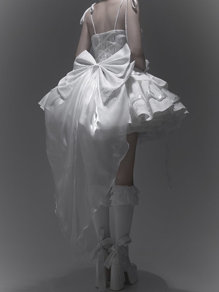 Neckline Angel Shiro Goth All White Boning Lolita Roses Fabric Dress Butterfly