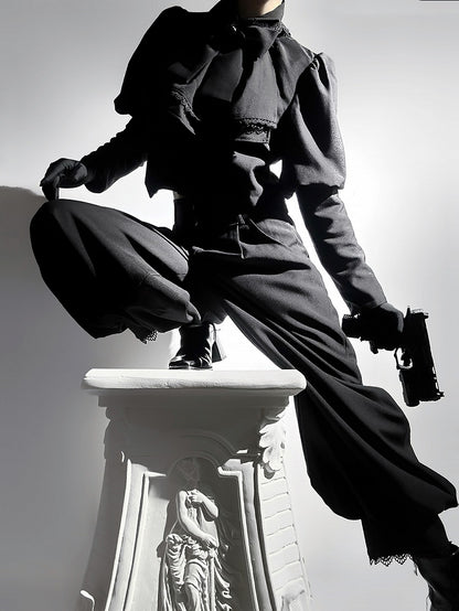 Pants with Train Lace-Trimmed (Ankle-Length) Removable Lantern