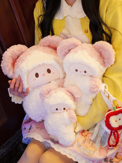 Plush Options Backpack WhitePink Mouse + Backpack/Crossbody Keychain 2 Bag Size Small/Middle Cute
