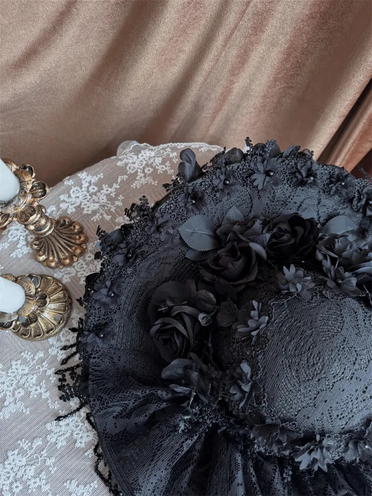 Magnifique chapeau gothique lolita noir foncé