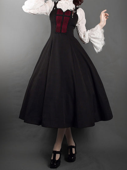 White Ruffled High Neck Gothic Long Sleeves Shirt
