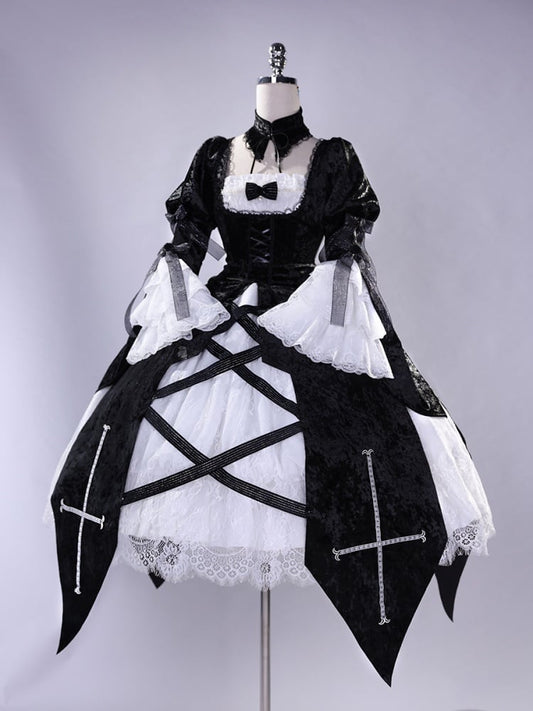 Rozen Maiden Mercury Lamp Black and White Dress Lolita-Style Cosplay Costume