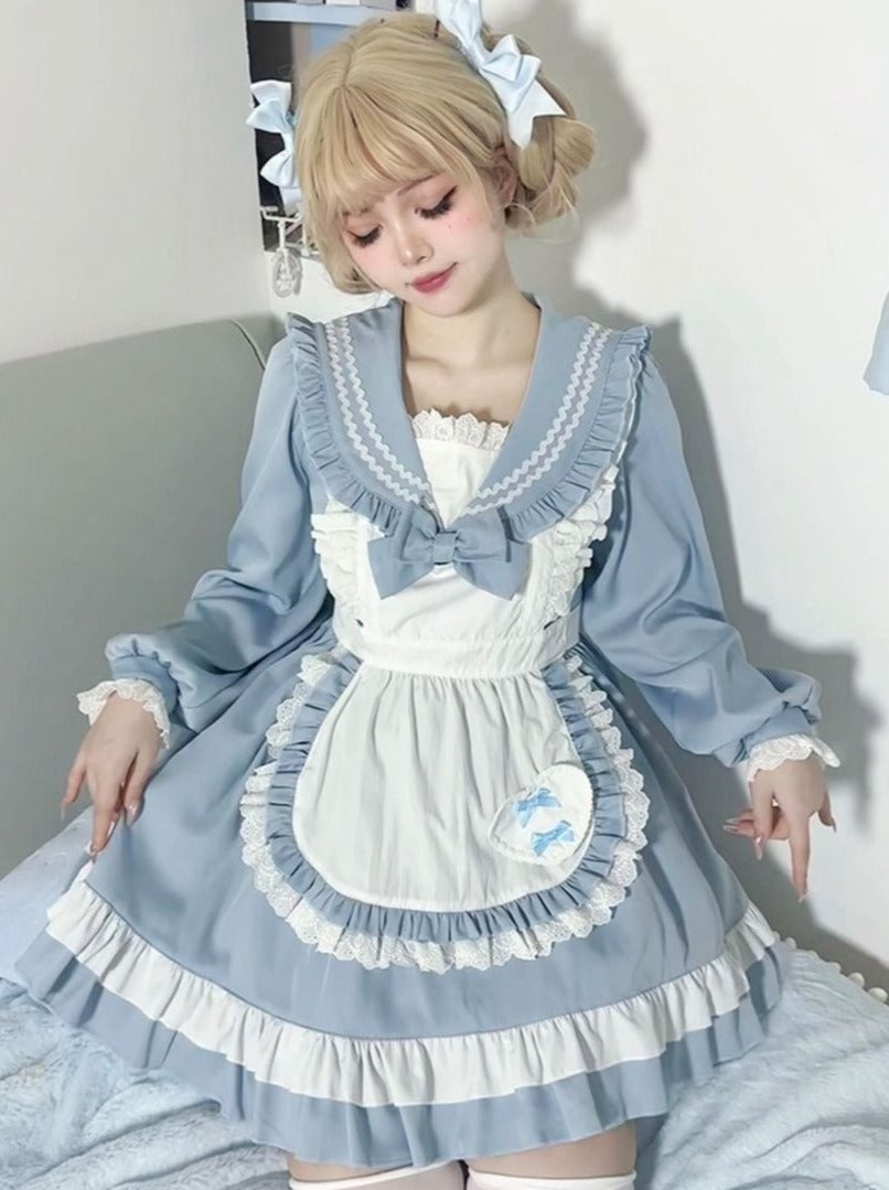 Robe de demoiselle d'honneur style marinière style collège lolita