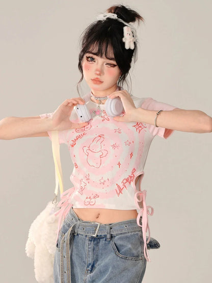 Short Girly Summer Rabbit Top