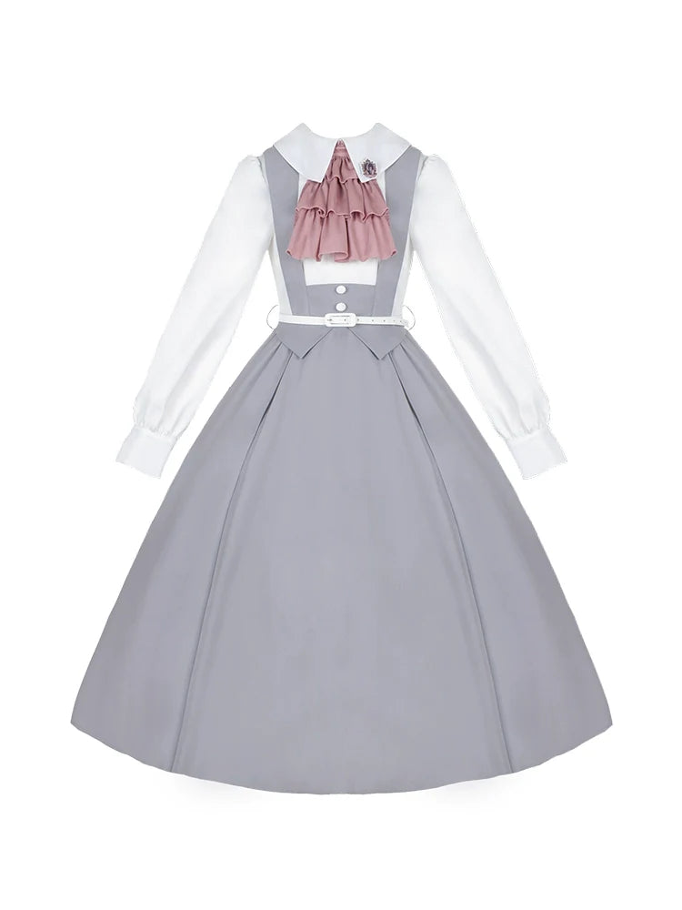 Blue College Dress Pastel Lolita