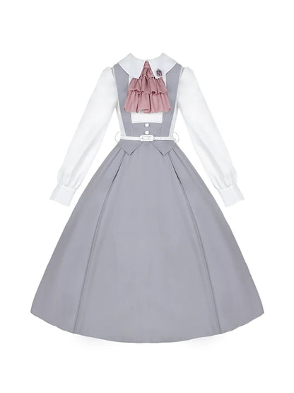 Blue College Dress Pastel Lolita