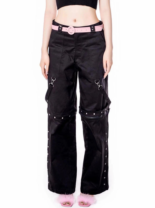 Pantalon d'été rose et noir