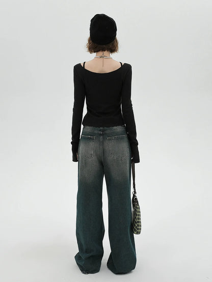 American Split Knit Camisole Top Short + Zweiteiler