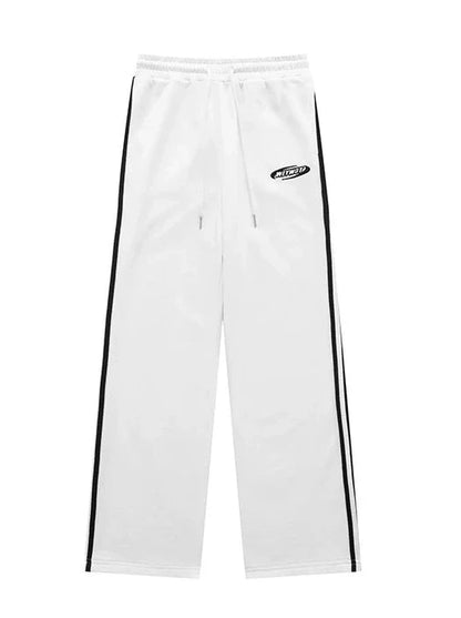 High Casual Street Striped Side Dance Pants American