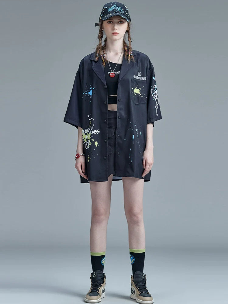 Tuschefarbe Kunst Sommer Design Shirt Mode
