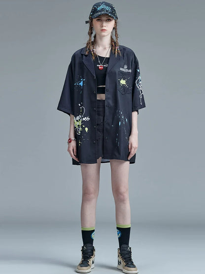 Tuschefarbe Kunst Sommer Design Shirt Mode