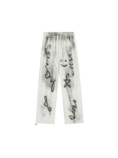 Illustration Wide Sweat Sheer Pants