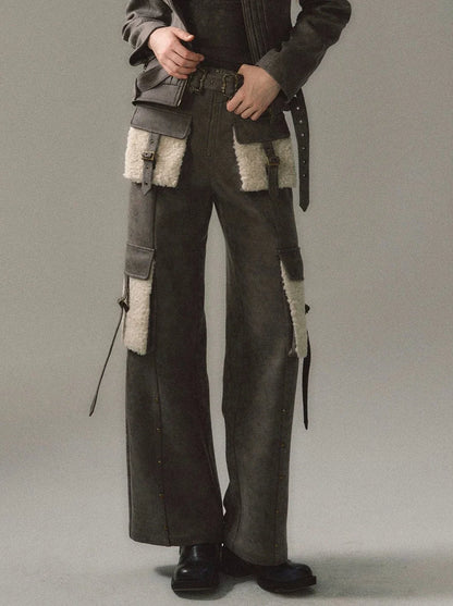 High Pocket Straight Slim Cargo Street Loose Large Pants