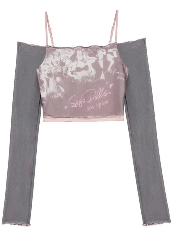 Slim Short Top Sheer Cami Design