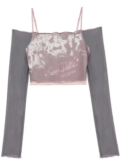 Slim Short Top Sheer Cami Design