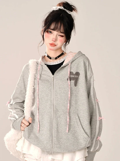 トレンドブランドのフード付きジップアップパーカー