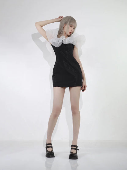 Voluminous Tulle Dress Tight Flared