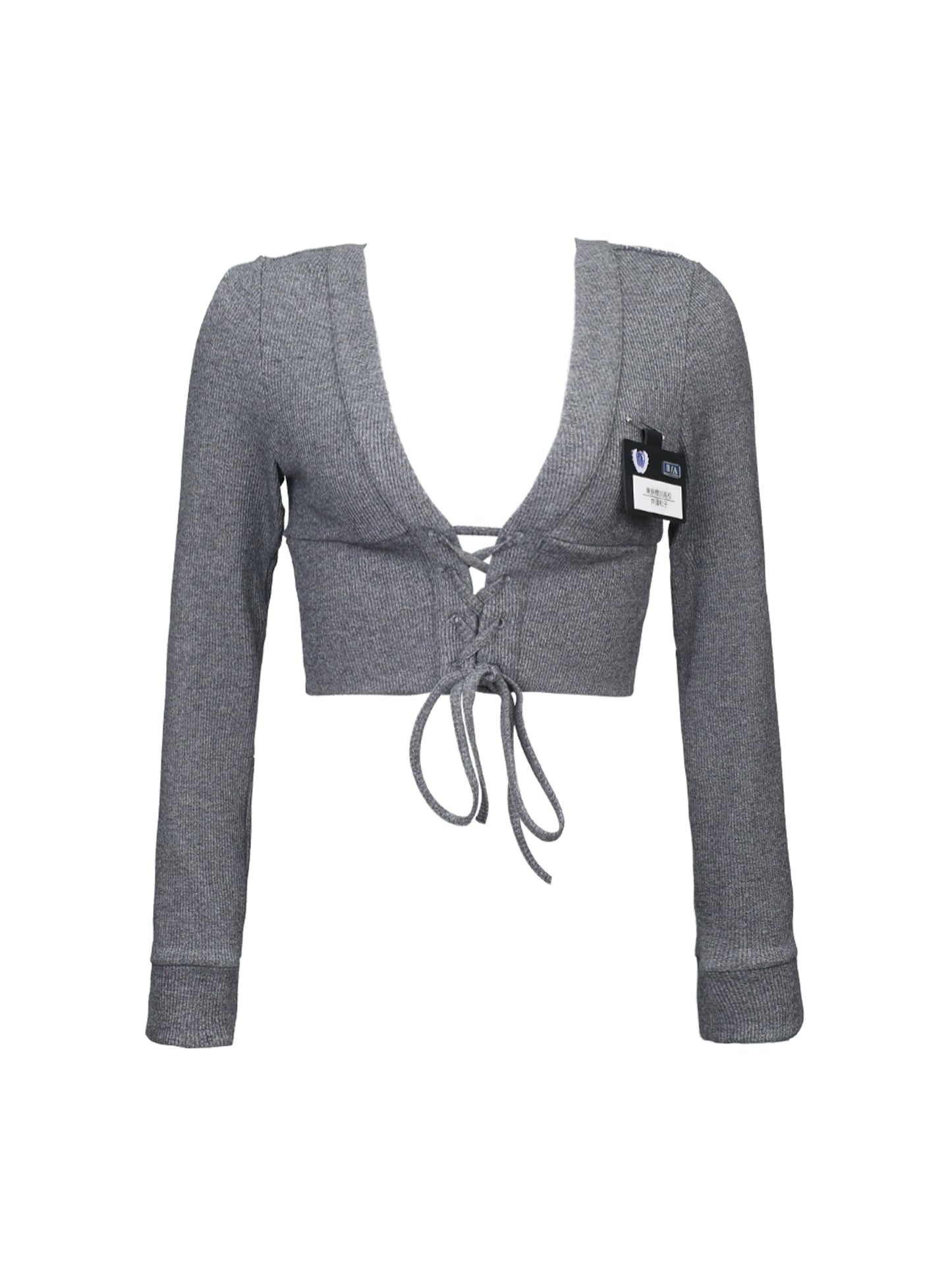 Check Knit Cardigan Skirt Gray Shirt
