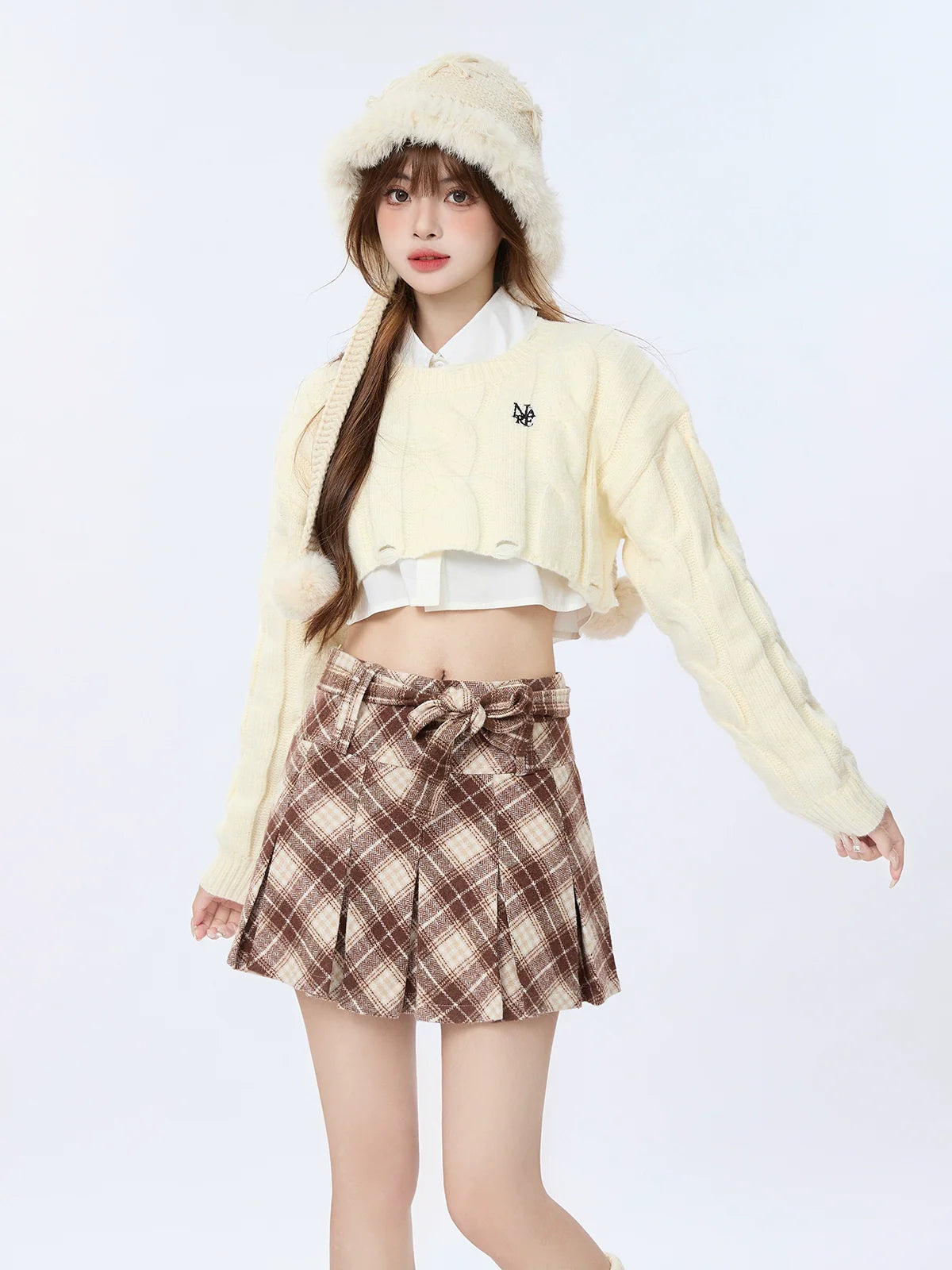 Twist American Short Hole Knit Preppy