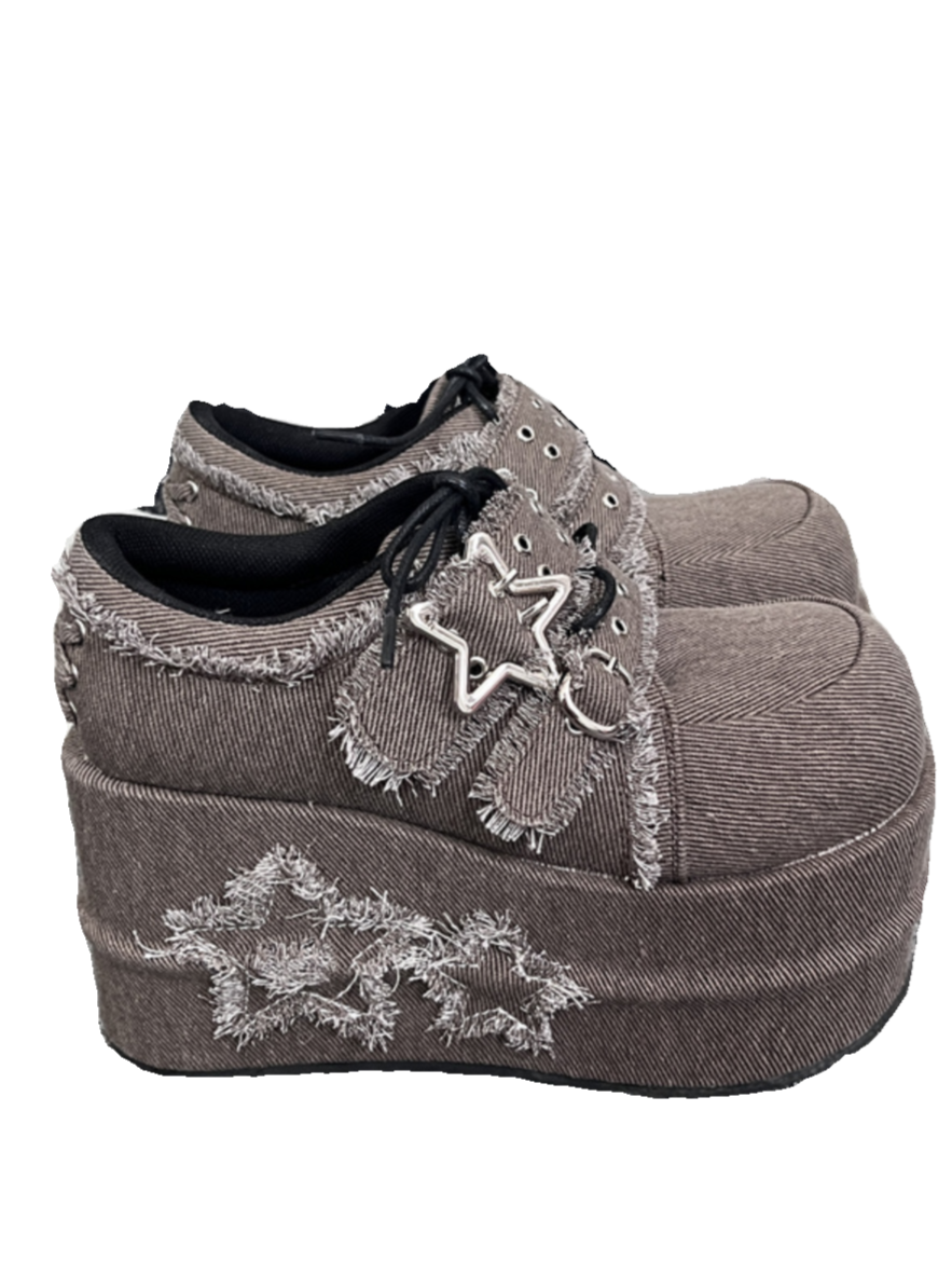 Denim Subculture Hot Girl Chaussures Plateforme Star
