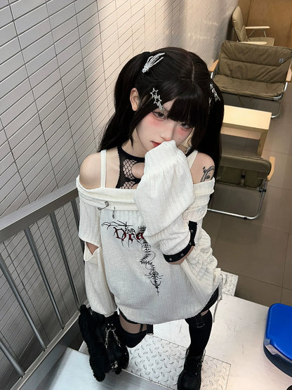 Off-the-shoulder Top Rock Punk