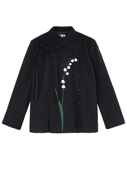 Flower Valleys Mantel Retro Vier Lang Kurz
