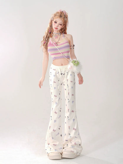 Pants Casual Cat Slim Print