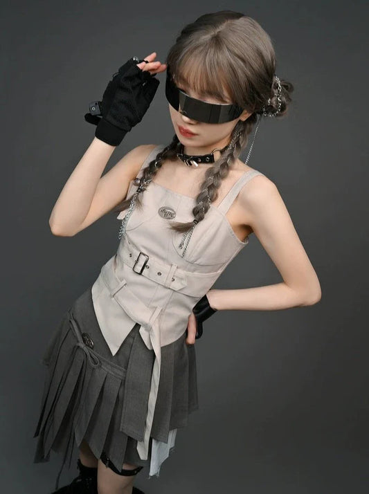 Top Girl + Jupe Camisole Mode Asymétrique