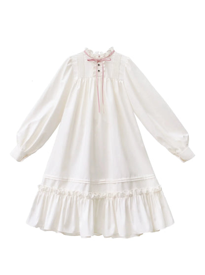 Badge Poupée à volants rose + Lolita + Robe Manteau blanc cassé Col