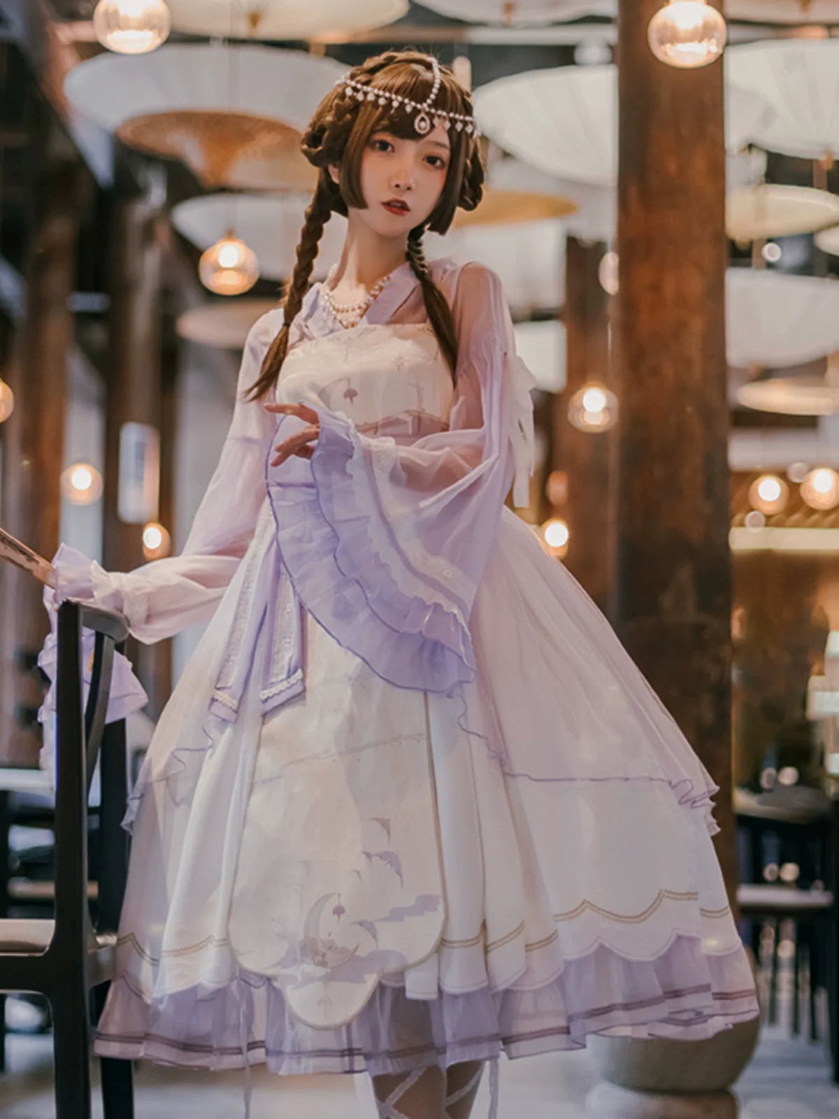 Ensemble Lolita Night Crescent Moon Robe suspendue