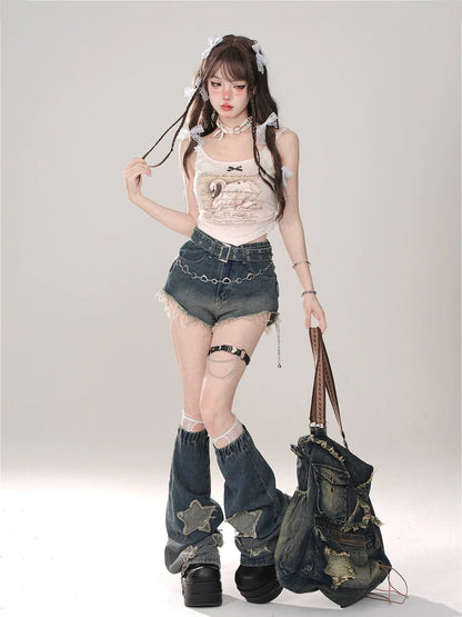 Cookie Moose Top Swan Slim Sleeveless Suspender