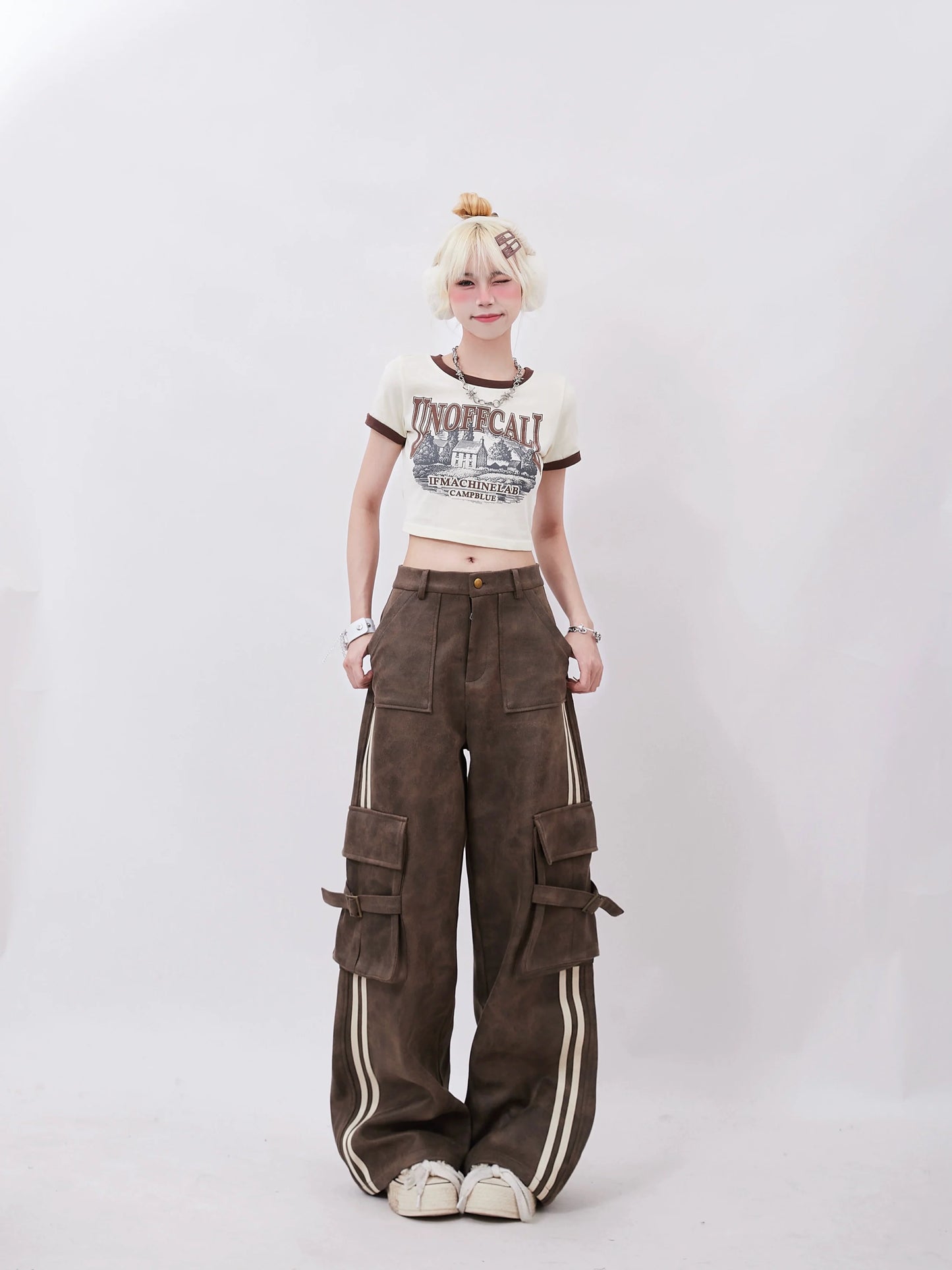 Och Brown Leather Pants Wide