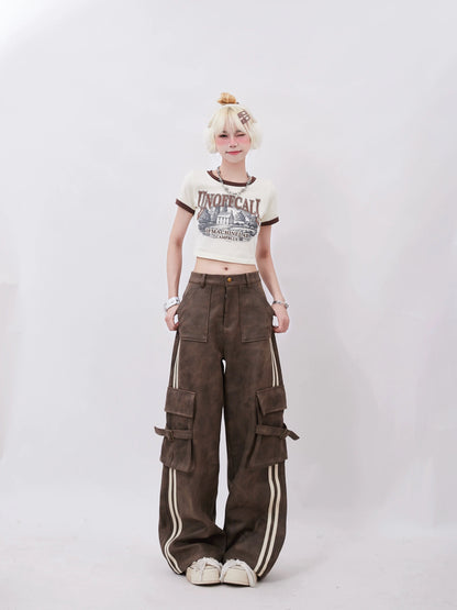 Och Brown Leather Pants Wide