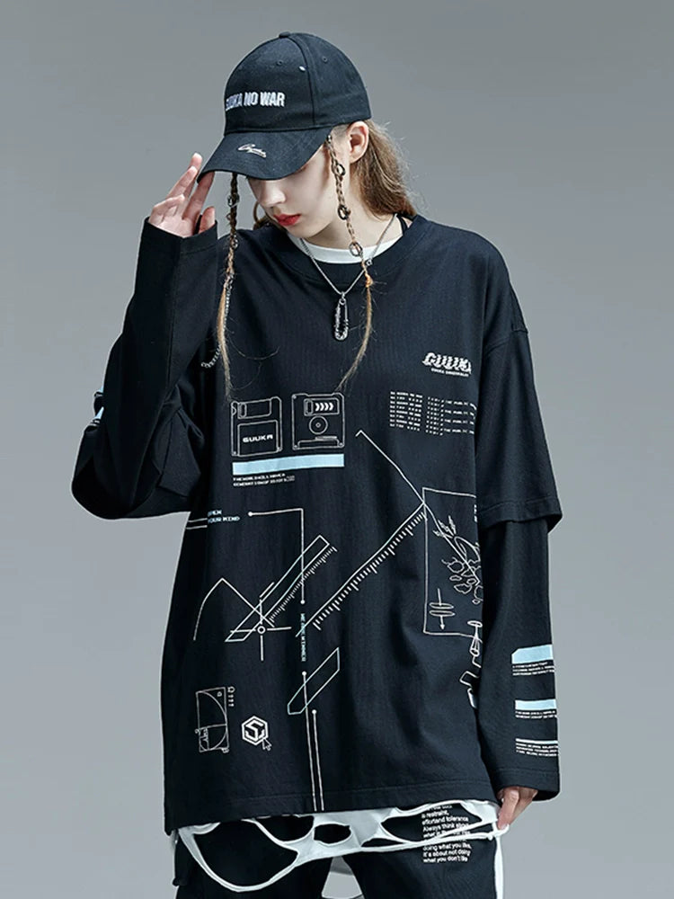 Two-piece Unisex Loose Faux Top